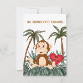 No Monkeying Around 3,5" x 5" platt vykort