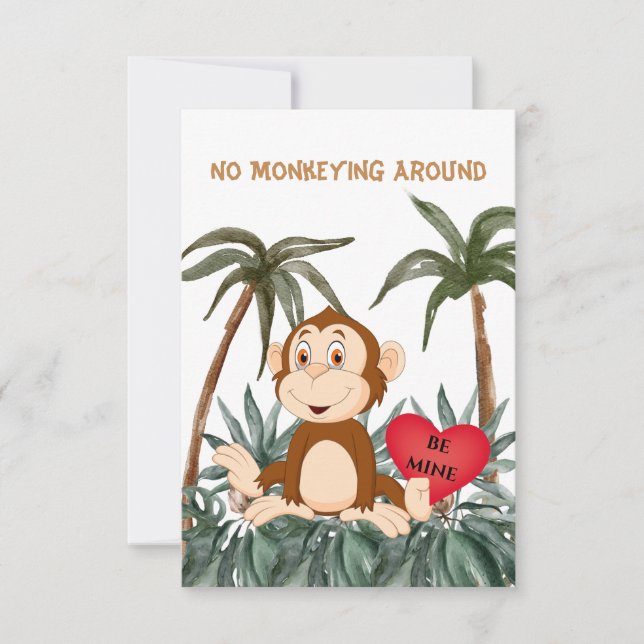 No Monkeying Around 3,5" x 5" platt vykort (Framsida)