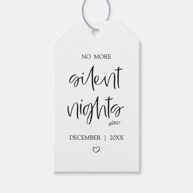 No More Silent Nights | Baby Announcement Presentetikett (Framsidan)