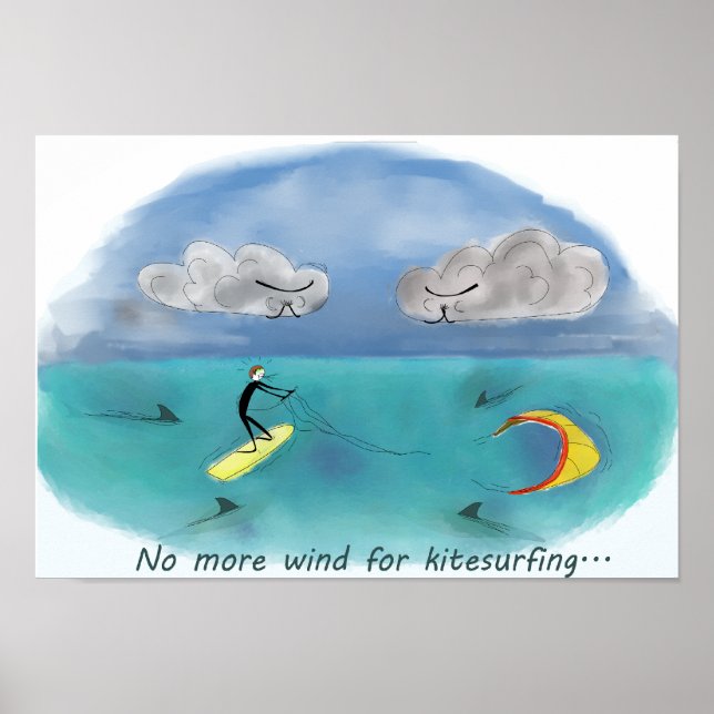 No more wind for kitesurfing poster (Framsidan)