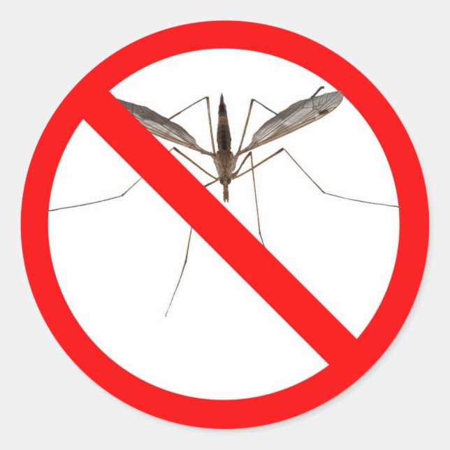 No Mosquitos Runt Klistermärke (Framsida)