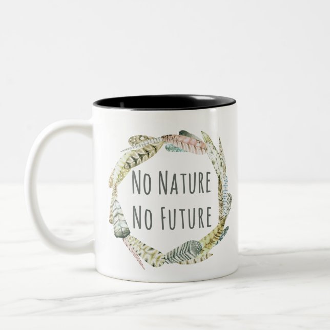 No Nature, no futur Två-Tonad Mugg (Vänster)