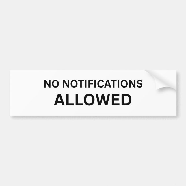 No Notifications Allowed Minimalist Technical Bildekal (Framsidan)