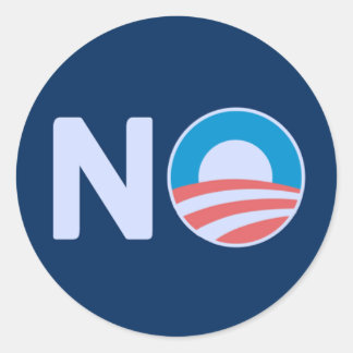 No Obama Sticker Runt Klistermärke