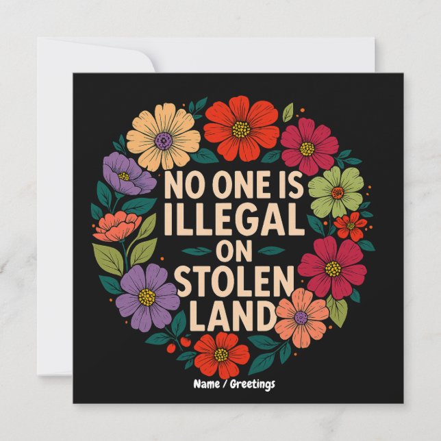 No One Is Illegal on Stolen Land Indigenous Pride Inbjudningar (Framsida)
