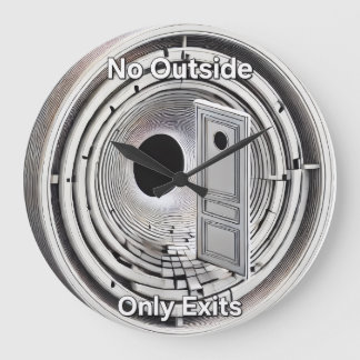 No outside only exits Wall Clock Stor Klocka