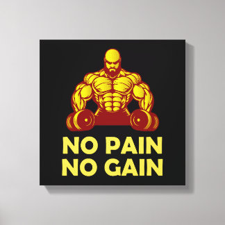 no pain no gain canvastryck