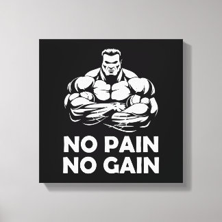 No pain no gain canvastryck