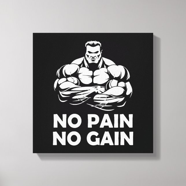 No pain no gain canvastryck (Framsida)