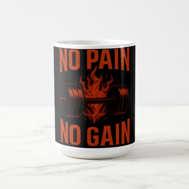 No Pain No Gain – Classic Gym Motivation Kaffemugg (Center)