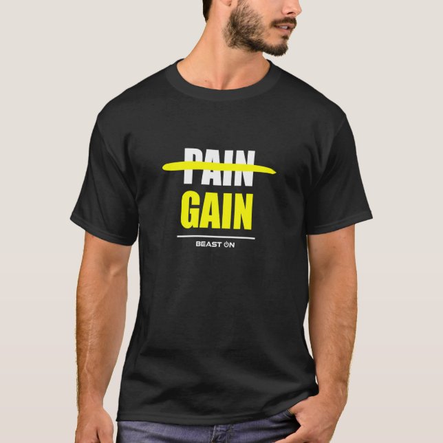 No Pain No Gain Fitness Gym Bodybuilding Training  T Shirt (Framsida)