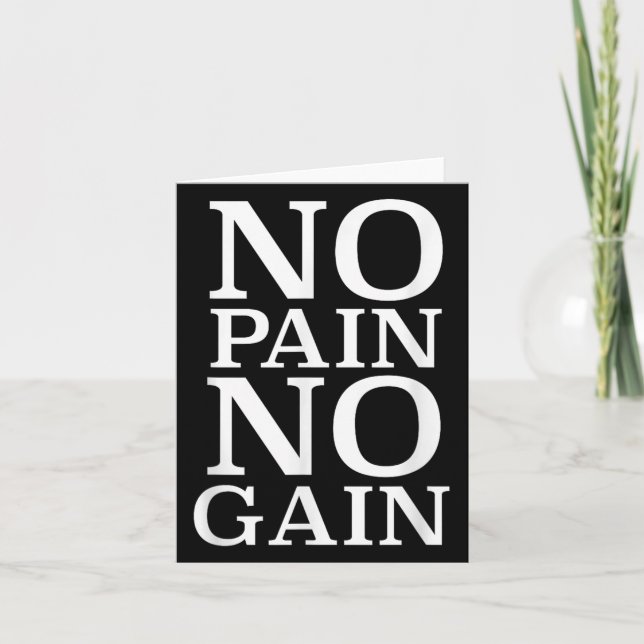 No Pain No Gain Motivation  Kort (Framsida)