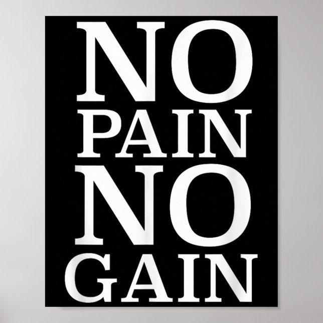 No Pain No Gain Motivation  Poster (Framsidan)