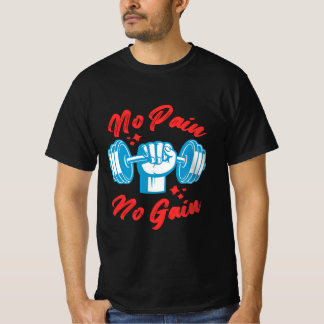 No Pain No Gain – Motivational Gym T-Shirt for Men