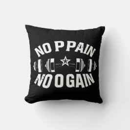 No Pain No Gain Workout Barbell Kudde