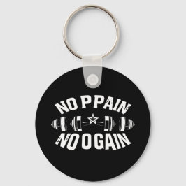 No Pain No Gain Workout Barbell Nyckelring