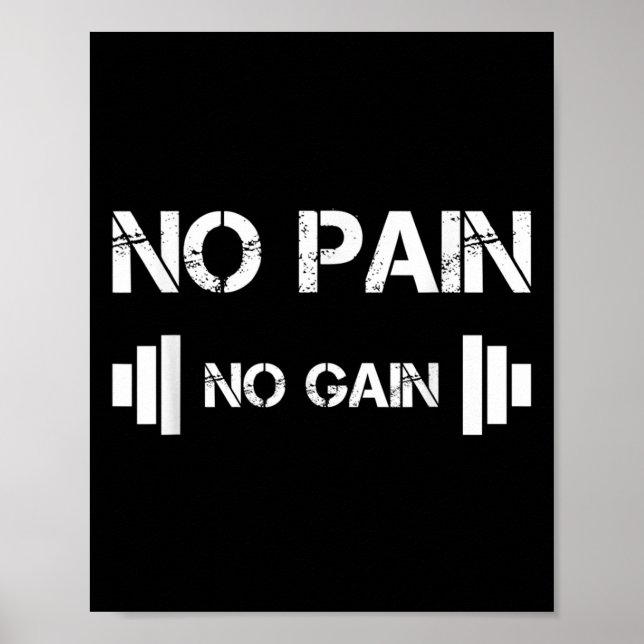 No Pain No Gain Workout Motivation  Poster (Framsidan)