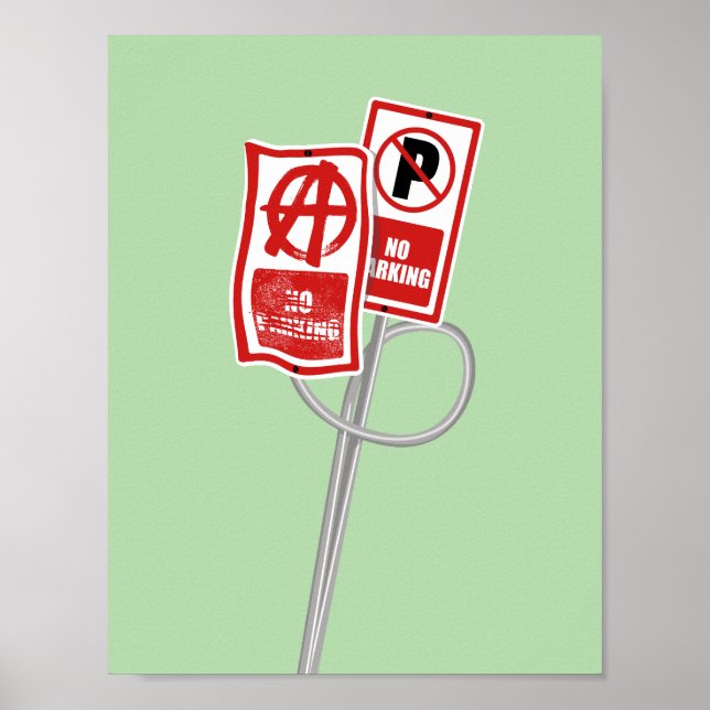 No parking anarchy sign poster (Framsidan)