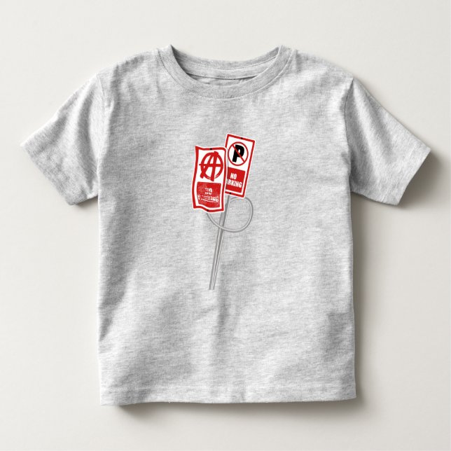 No parking anarchy sign t shirt (Framsida)