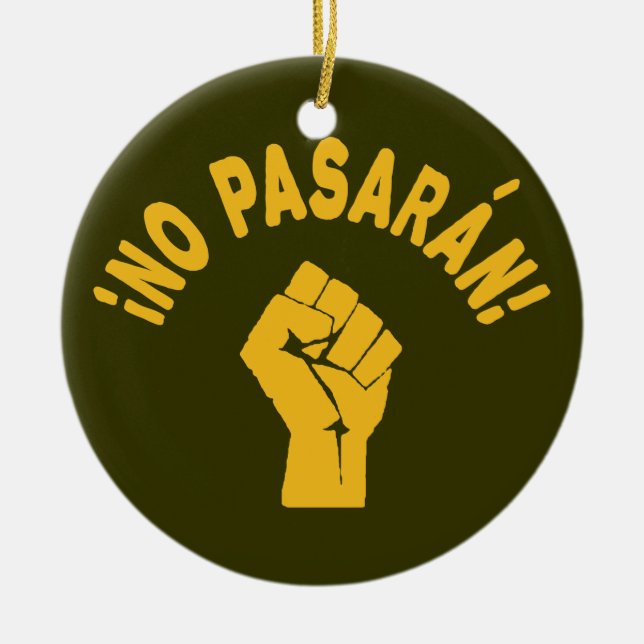 No Pasaran - De ska inte passera Julgransprydnad Keramik (Framsidan)