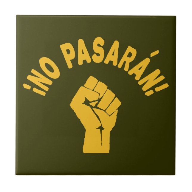 No Pasaran - De ska inte passera Kakelplatta (Framsidan)