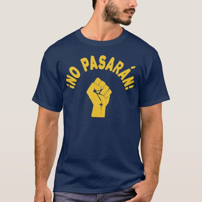No Pasaran Skall Inte Passera Stöd Ukraina T Shirt (Framsida)