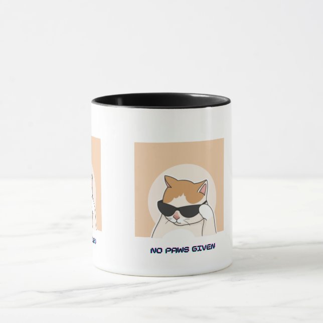 No Paws Given Mug – Cute Coffee mug for Cat lovers Mugg (Center)