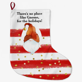 No Place Like Gnome Custom Christmas Stocking Stor Julstrumpa