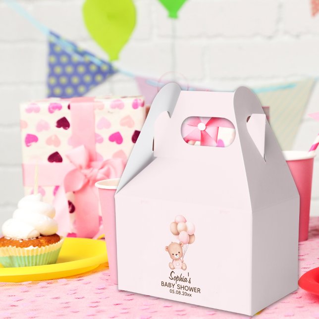 No podemos esperar mas Lindo oso Rosa Baby shower Presentaskar (Skapare uppladdad)