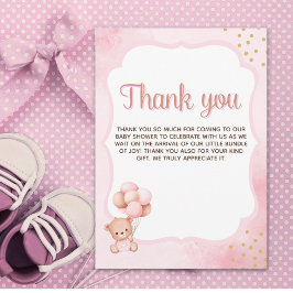 No podemos esperar mas Lindo oso Rosa Baby shower Tack Kort