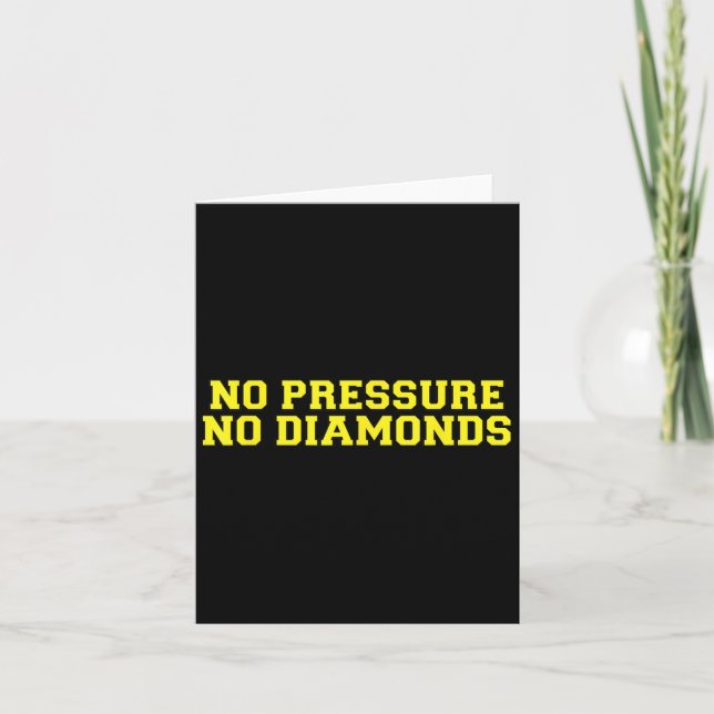 No Pressure No Diamonds Athlete Gym Motivation  Kort (Framsida)