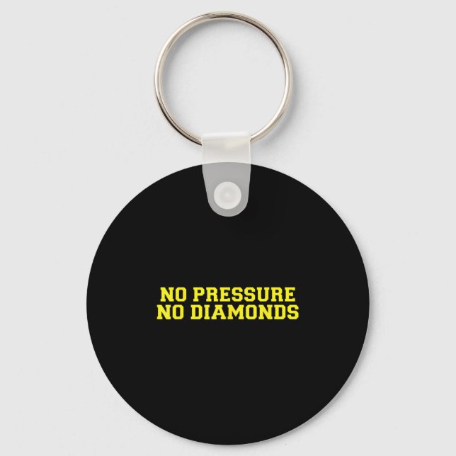 No Pressure No Diamonds Athlete Gym Motivation  Nyckelring (Framsida)