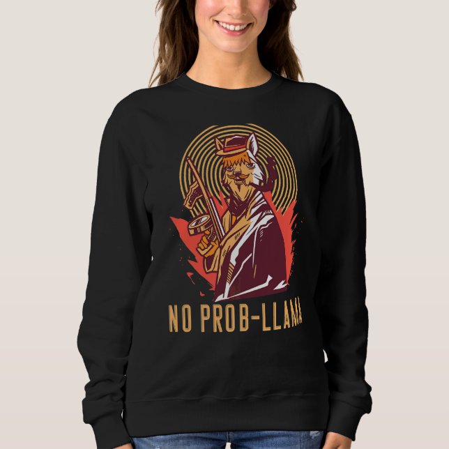 No Prob Llama Animal Cute Mafia Llama T Shirt (Framsida)