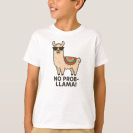 No Prob-Llama Cool Beige Llama Design T Shirt