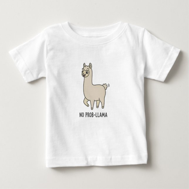 "No Prob-Llama" Cute Doodle - Chill Vibes! T Shirt (Framsida)