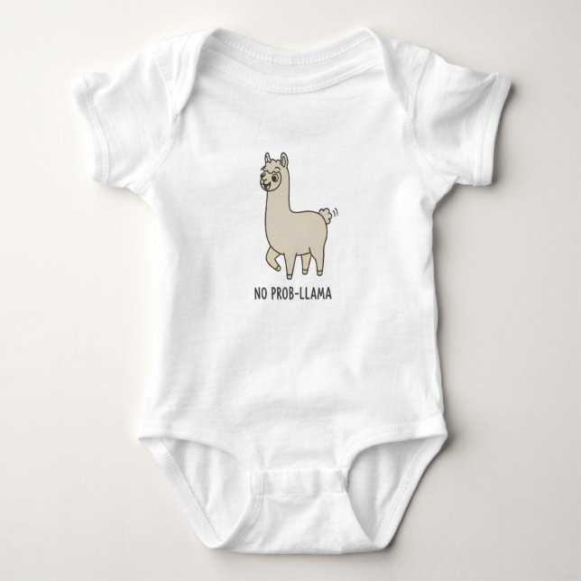 "No Prob-Llama" Cute Doodle - Chill Vibes! T Shirt (Framsida)