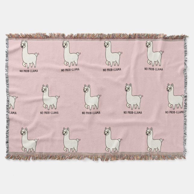 "No Prob-Llama" Cute Llama Doodle - Chill Vibe Filt (Framsidan)