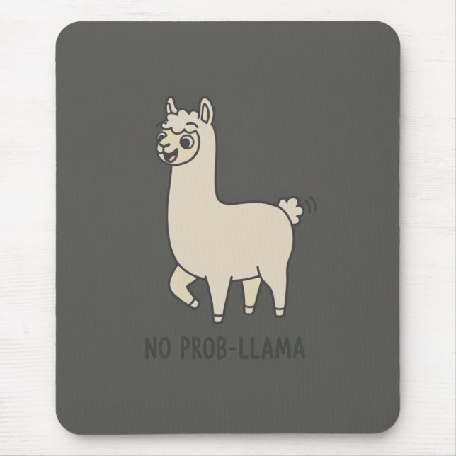 "No Prob-Llama" Cute Llama Doodle - Chill Vibe Musmatta (Framsidan)