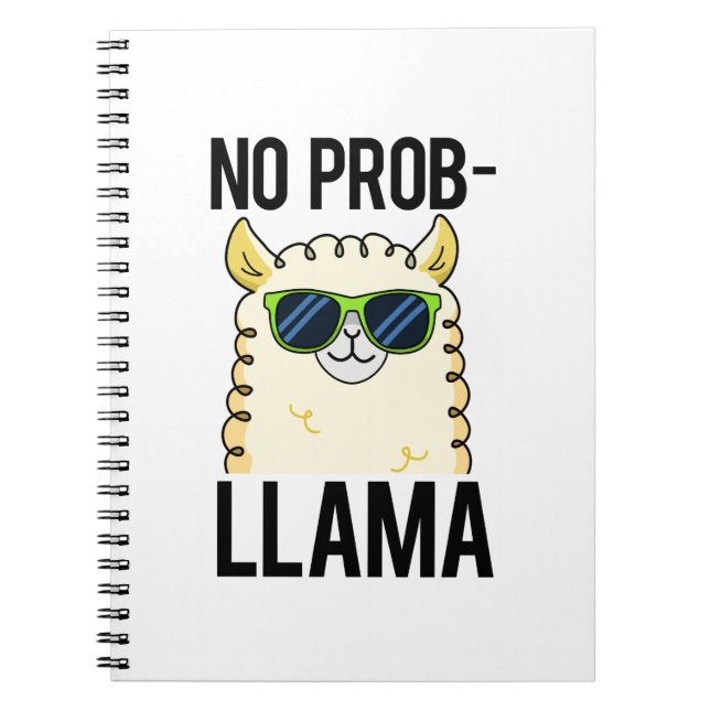 No-Prob-Llama Funny Coola Llama Pun Anteckningsbok (Framsidan)