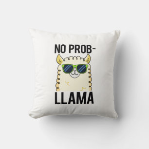 No-Prob-Llama Funny Coola Llama Pun Kudde