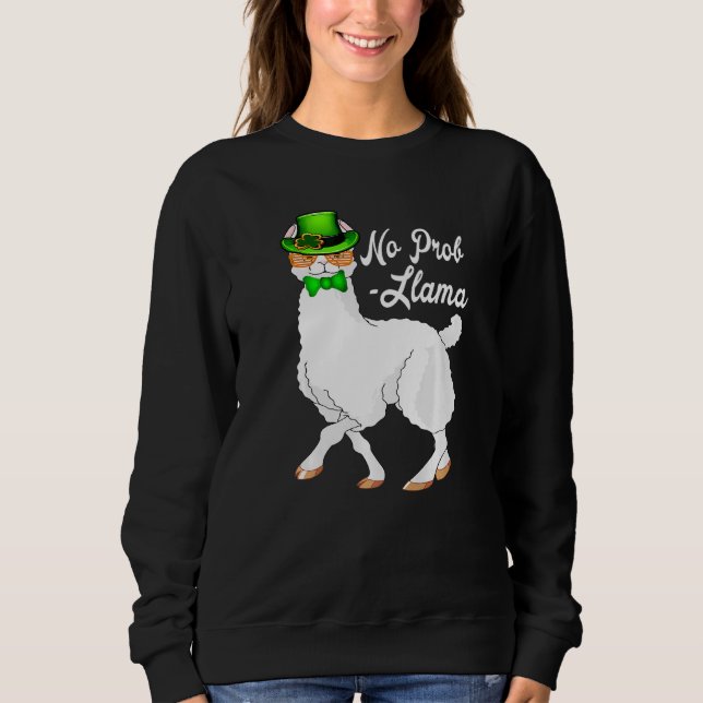 No Prob Llama Irish Leprechaun Hat St Patricks Day T Shirt (Framsida)
