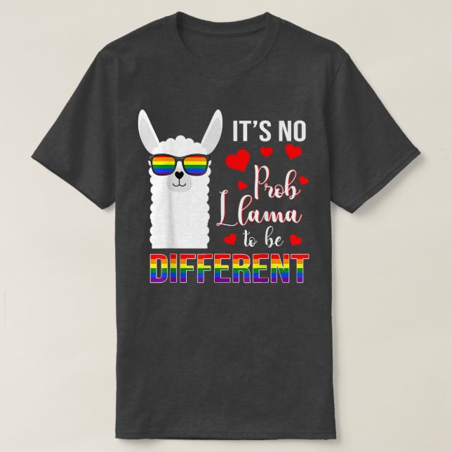No Prob Llama To Be Gay Different Pride LGBT Mothe T Shirt (Design framsida)