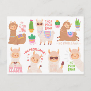 No Problama Llamas Vykort