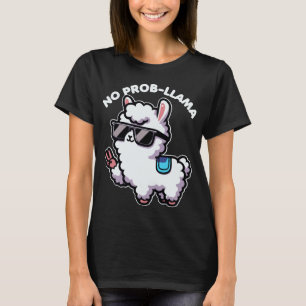 No Probllama Funny Llama Älskare Pun T Shirt