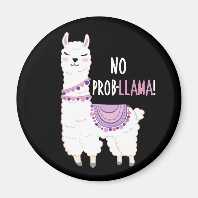 No Probllama Llama Magnet (Framsidan)