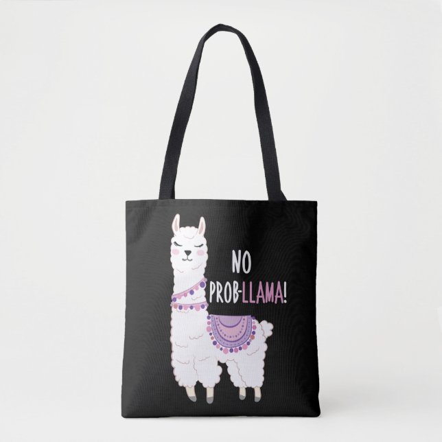 No Probllama Llama Tygkasse (Framsida)