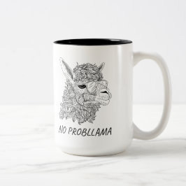 No Probllama Mugg - Cute Llama Design