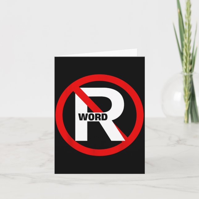 No R Word Shirt Funny Quote For Men Women  Kort (Framsida)