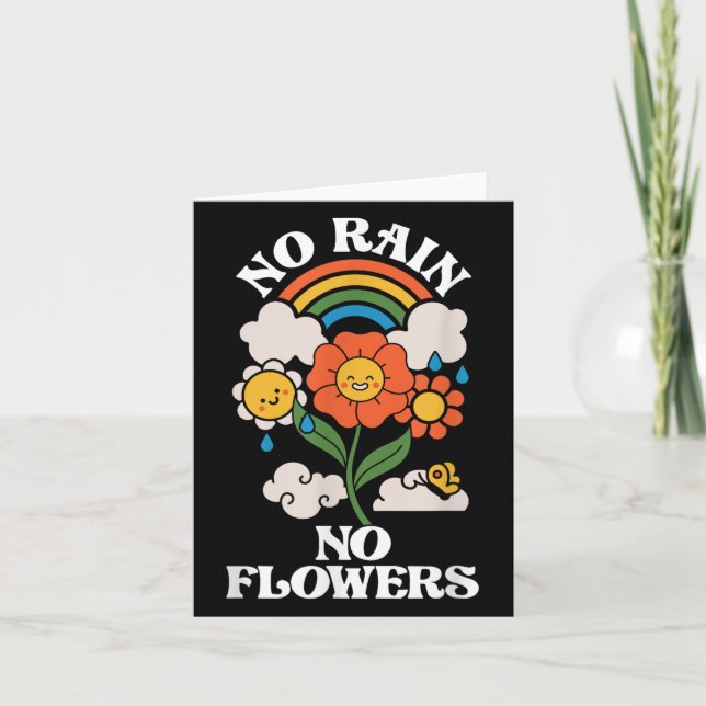 No Rain No Flowers _ Rainbow Nature _ Motivation  Kort (Framsida)