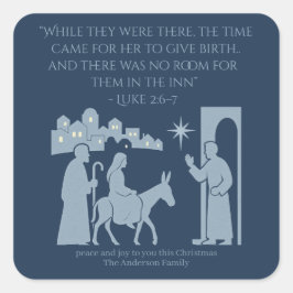 No Room at the Inn Sticker – Nativity Scene Fyrkantigt Klistermärke
